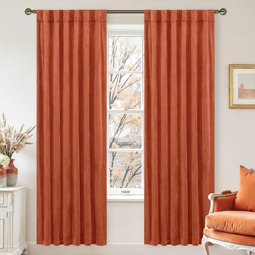 Miniatura 27 de LAMIT - Paneles de terciopelo beige para sala de estar de 72 pulgadas de largo, elegantes cortinas aisladas térmicamente e insonorizadas