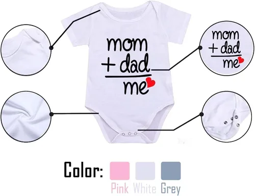 Miniatura 4 de Mamá+Papá Me Baby Divertido Lindo Novedad Bebé Bebé Mono De Una Pieza