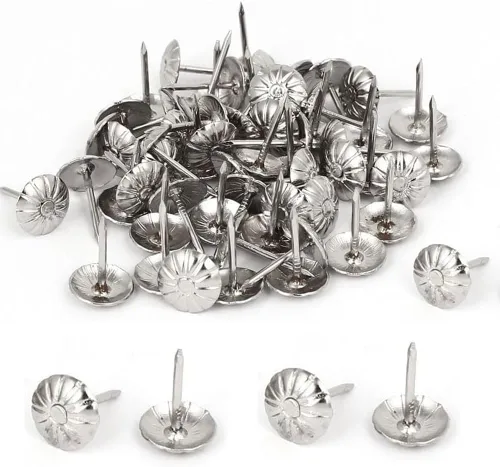 Miniatura 10 de Tachuelas de tapicería, 200 piezas de clavos de muebles de 7/16 pulgadas, clavos de tapicería para muebles, bricolaje, proyectos de bricolaje, Latón