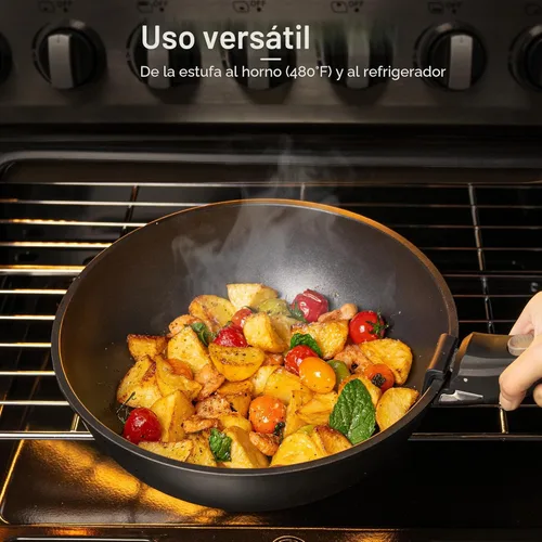 Miniatura 6 de Astercook - Juego de utensilios de cocina de cerámica antiadherente para RV, ollas y sartenes con mango desmontable/removible, apto para horno, Negro