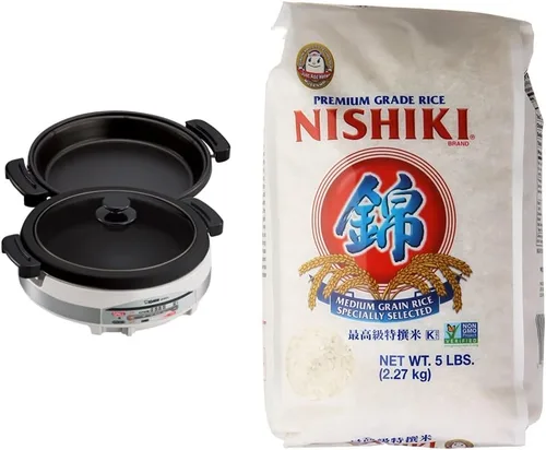 Zojirushi EP-RAC50 Gourmet d'Expert - Sartén eléctrica de 1350 vatios y arroz de grano medio Nishiki, 80 onzas