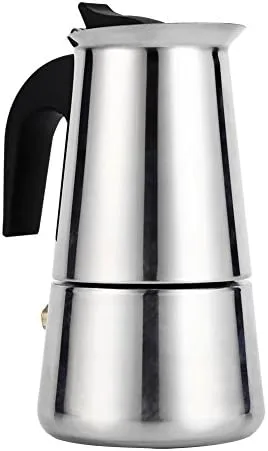 Miniatura 9 de Cafetera italiana de acero inoxidable, máquina de café espreeso para estufa, máquina de espreeso y olla para estufa de gas o cerámica eléctrica