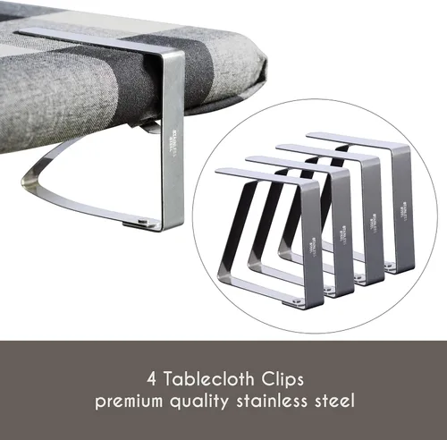 Miniatura 6 de Mantel rectangular de 60 x 104 pulgadas con clips para mantel, mantel rectangular para cocina, comedor, mantel de picnic o campamento, lavable y a