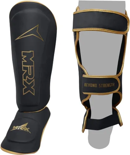 Miniatura 4 de MRX BOXING & FITNESS Espinilleras para boxeo, artes marciales mixtas, Muay Thai, entrenamiento de kickboxing, acolchado extra con diseño de lujo