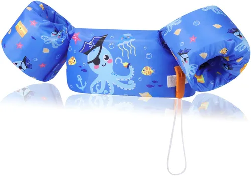 Miniatura 28 de MoKo Chaleco de natación para niños pequeños, flotadores de brazo de natación de 22 a 66 libras, niños y niñas, con dibujos animados, alas de agua