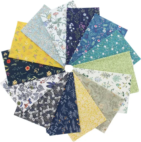 ZOOELAY Vintage Floral 10 Inch Cotton Fabric Squares, 42 Pcs Precut Quilt Squares, 100% Cotton Cottage Garden Fabric Bundle for Quilting, Patchwork