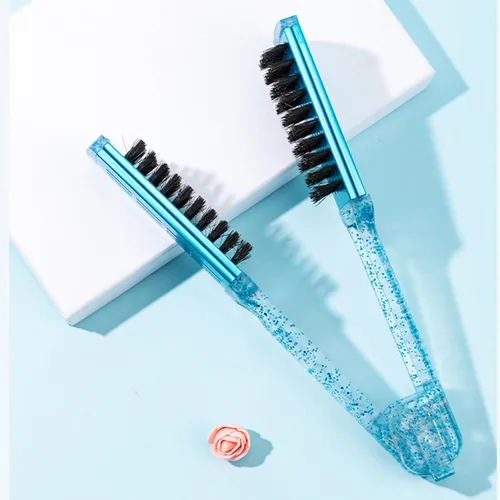 Miniatura 5 de Peine alisador de pelo en forma de V para mujeres y hombres, cepillos para el hogar, peluquero estilista, herramienta de peinado de doble cara
