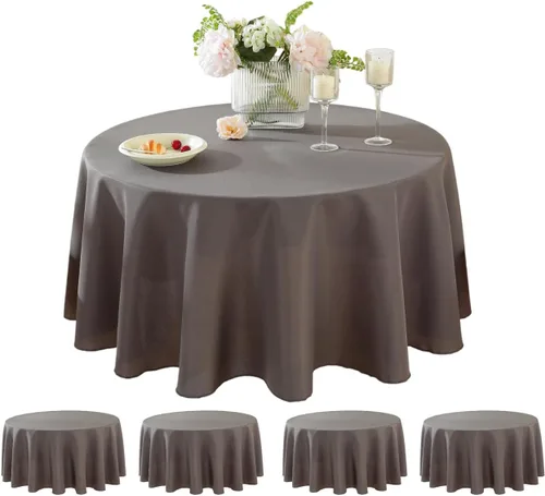 Miniatura 47 de Paquete de 5 Manteles Cuadrados 60 x 60 Pulgadas de Carbón, Mantel de Poliéster Lavable para Uso en Hogar, Fiesta, Boda o Restaurante.