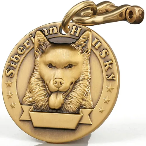 Miniatura 49 de Etiqueta de perro retro de cobre puro tridimensional con estampado de mascotas en relieve, etiquetas personalizadas para mascotas, etiquetas