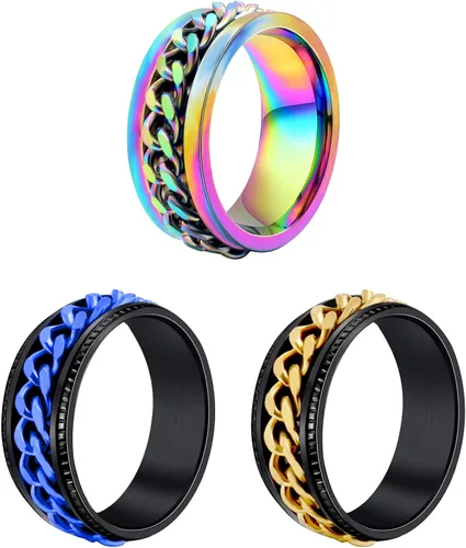 Anillo giratorio de acero inoxidable de 0315in para la ansiedad para adolescentes niñas hombres anillos para aliviar el estrés y la ansiedad anillos