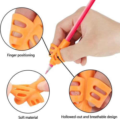 Miniatura 3 de SANNIX Paquete de 16 pinzas de lápiz para escritura a mano para niños, soporte para lápices para niños, agarre de escritura a mano, agarres