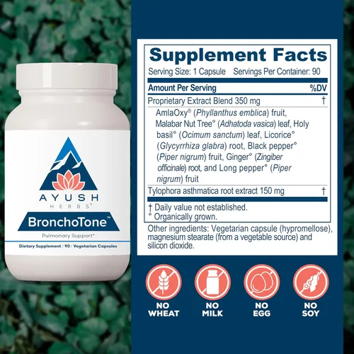 Miniatura 3 de Ayush Herbs Bronchotone - Suplemento de apoyo bronquial, respiratorio y de apoyo inmunológico para mujeres y hombres, adultos, suplemento de cuidado