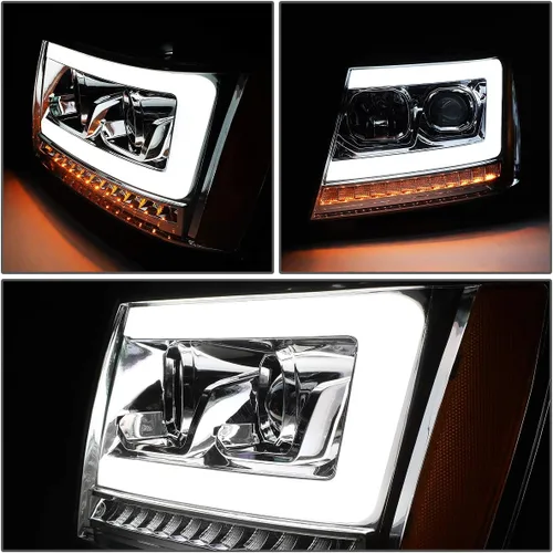Miniatura 3 de Auto Dynasty - Juego de faros delanteros LED DRL compatible con 2007-2014 Chevy Tahoe Suburban Avalanche, lámparas de proyector para lado