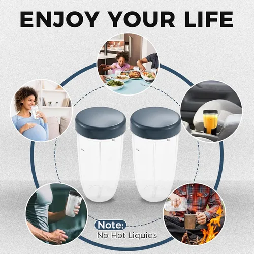 Miniatura 40 de Vasos de licuadora de repuesto para licuadora Nutribullet de 18 onzas con tapa, compatible con Nutribullet 600 W 900 W licuadora exprimidor
