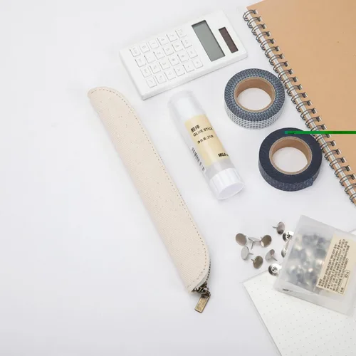 Miniatura 5 de Estuche de lona Cartucheras De Maquillaje Pure Color Simple Mini (Beige, S)