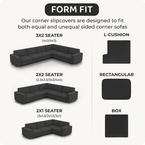 Miniatura 5 de PAULATO BY GA.I.CO. Funda para sofá modular de esquina, funda de sofá extragrande en forma de L, fundas de sofá impresas lavables, protector de Gris