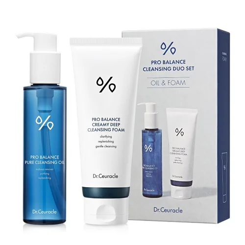 Dr.Ceuracle Pro Balance Double Cleansing Duo Set - Limpiador facial suave con pH equilibrado para todo tipo de piel, juego de regalo coreano para el