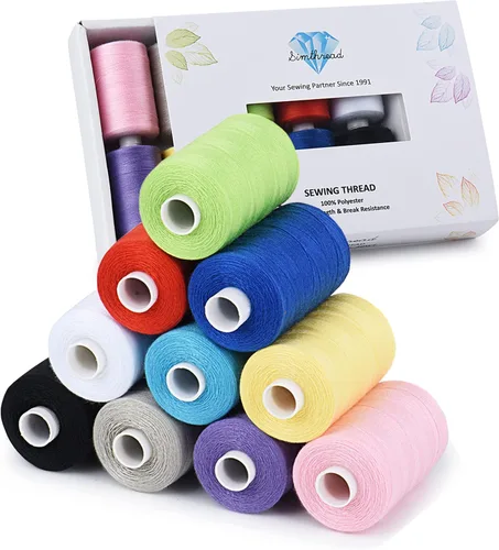 Miniatura 9 de Simthread Hilo de coser multiusos, 24 carretes, hilo de poliéster de 1000 yardas para coser, prácticos hilos de coser de poliéster para máquina