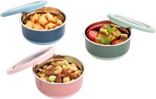 Miniatura 9 de Recipiente de aderezo de ensalada de acero inoxidable Lille Home, recipientes pequeños a prueba de fugas con tapas, beige