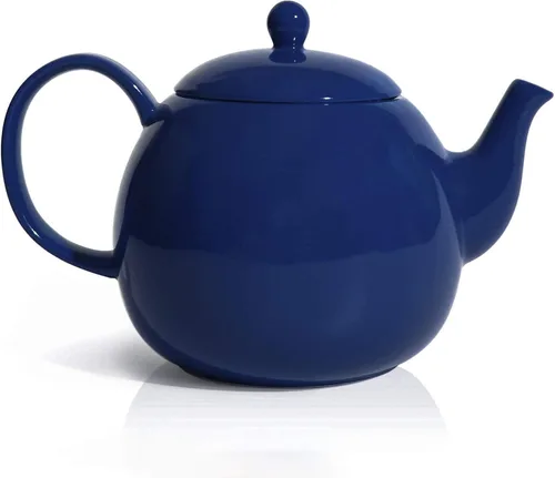 Miniatura 19 de Sweese Tetera de porcelana de 27 onzas con infusor para té de hojas sueltas, gris azulado