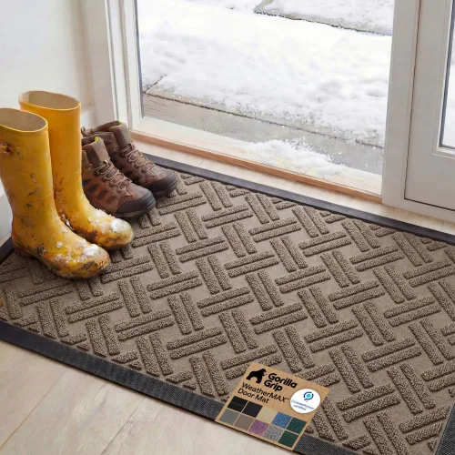 Miniatura 110 de Gorilla Grip - Tapete WeatherMax todoterreno 100% impermeable, caucho natural, resistente a manchas y decoloración, perfil bajo, interior y Grafito