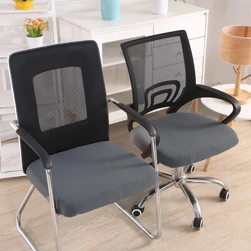 Miniatura 2 de Smiry - Fundas de asiento elásticas para silla de oficina y computadora con estampado jacquard, desmontables, lavables, antipolvo, protectores