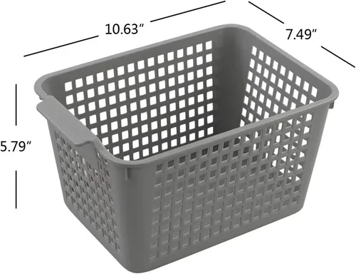 Miniatura 2 de Cesta de almacenamiento de plástico profundo, 6 paquetes