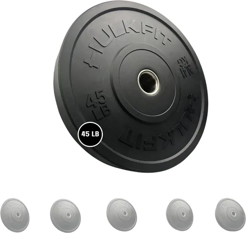Miniatura 7 de HulkFit Placa de peso de goma de 2 pulgadas de estilo olímpico de la serie Sport para pesas y placa solo para levantamiento de pesas y entrenamiento
