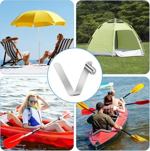 Miniatura 7 de 8 clips de resorte de remo de kayak, clips de resorte de botón de acero inoxidable, clip de tubo de bloqueo, clip de pasador de tubo de bloqueo