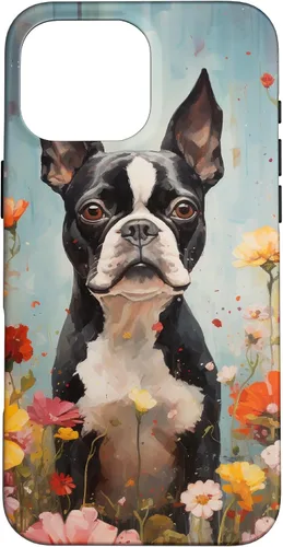 Miniatura 19 de Boston Terrier in Flower Garden Dog Art Lovers Design Case for iPhone 17