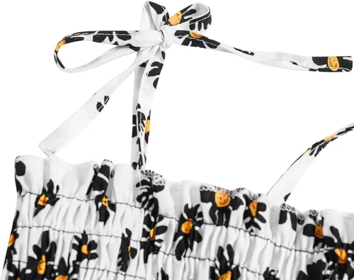 Miniatura 6 de Vestidos florales para bebés y niñas, sin mangas, con tirantes elásticos, para fiesta de flores, vestido de una pieza, falda de verano