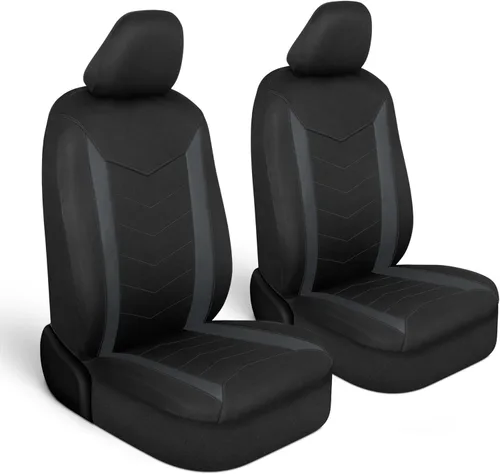 Motor Trend SpillGuard 2 fundas de asiento gris carbón para automóviles y fundas de asiento para camiones – Fundas de asiento de coche impermeables