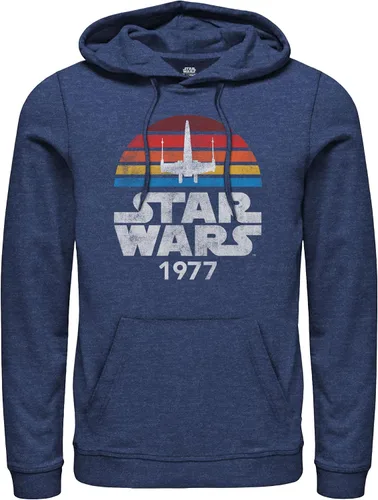 Miniatura 3 de STAR WARS 1977 - Sudadera con capucha con logotipo Rainbow X-Wing Fighter para hombre Azul marino arcoíris