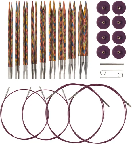 Miniatura 5 de Knit Picks Opciones Juego de agujas de tejer intercambiables de madera - US 4-11 (Caspian)