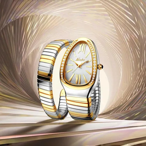 Miniatura 4 de MASTOP Reloj de cara de serpiente para mujer, con forma de serpiente, relojes para mujer, relojes impermeables de acero delicado para mujer, relojes