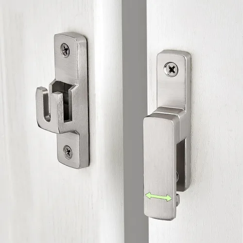 Miniatura 6 de Cerradura plateada para puerta de granero de 90/180 grados, pestillo de aleación de zinc premium - Pestillos de compuerta abatible, para armarios