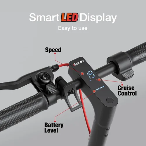 Miniatura 8 de iScooter Electric Scooter Adults & Big Kids, Cruise Control, Dual Braking System, Smart App, Foldable Electric Scooter for Commuting & Campus Use