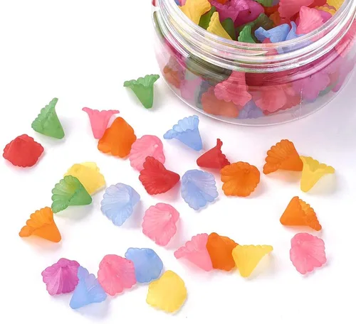 Miniatura 33 de Craftdady Dijes de cuentas de hojas de arce transparentes, colgantes colgantes de adorno para colgar, bonitos dijes para collares, pulseras