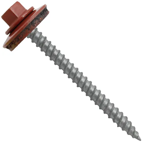 Miniatura 51 de 12 tornillos para techos de metal gris ABC de 2-1/2 pulgadas, cabezal de arandela hexagonal, arranque automático/roscado, arandela EPDM. 1 bolsa