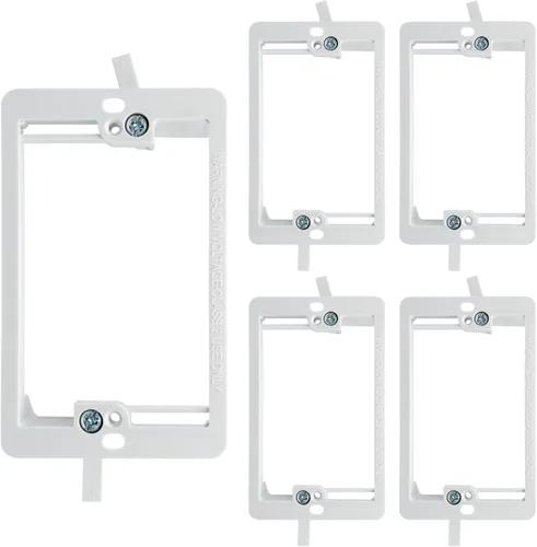 Miniatura 5 de Caja de soporte de montaje de bajo voltaje de 1 cuadrilla, placa de pared multiusos para paneles de yeso (1 paquete, blanco)