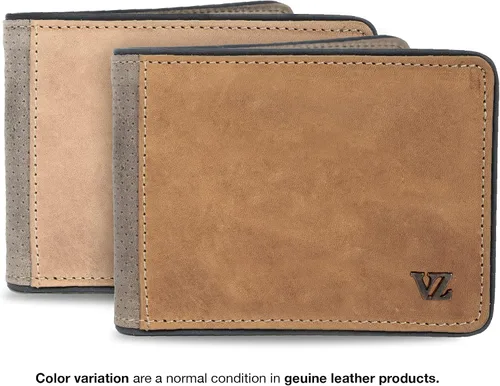 Miniatura 2 de VELEZ Carteras de cuero genuino para hombre Beige Vintage