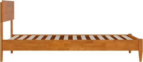 Miniatura 11 de AFI, Aria - Cama de plataforma moderna de perfil bajo de madera maciza, tamaño individual, color caramelo claro