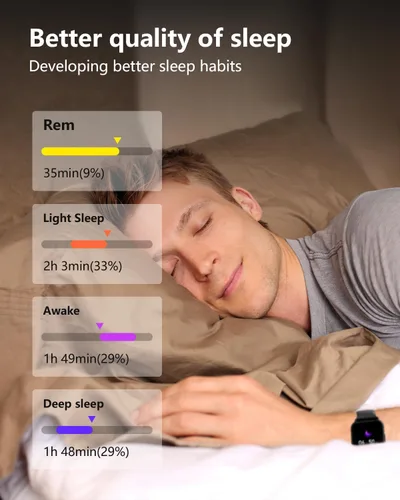 Miniatura 3 de DIVElink Relojes inteligentes para hombres y mujeres, rastreador de actividad física con monitor de frecuencia cardíaca, IP68, impermeable, más
