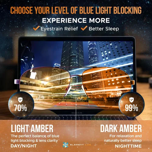 Miniatura 4 de Blue Light Blocking Glasses Amber Lenses -For Better Sleep, Gaming, Eye Strain Blocker, Computer, Sunglasses