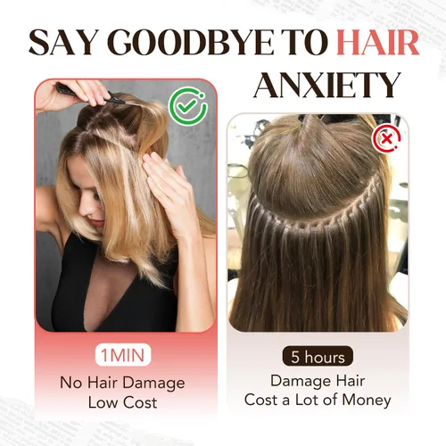 Miniatura 7 de XDhair Extensiones de cabello humano con alambre de 70 g, 14 pulgadas, balayage, color marrón dorado con rubio caramelo Remy, extensiones de cabello