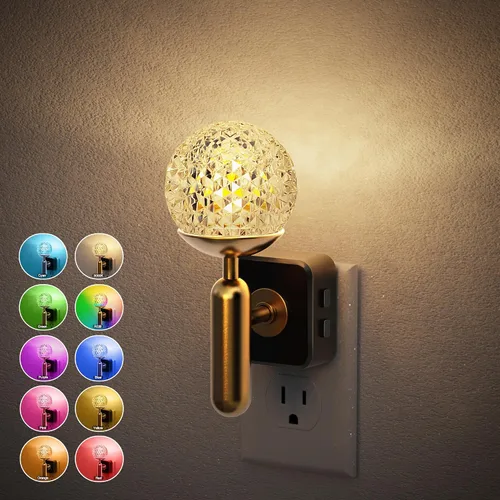 Miniatura 12 de JandCase Luz Nocturna de Vela, Luces Nocturnas que se Enchufan a la Pared, Blanco Suave 3000K, Brillo Ajustable 0-100LM, Sensor de Anochecer a