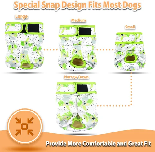 Miniatura 5 de Langsprit Pañales lavables para perro hembra (paquete de 3 unidades) - Sin fugas, pañales reutilizables para perritas en período - Calzones de calor