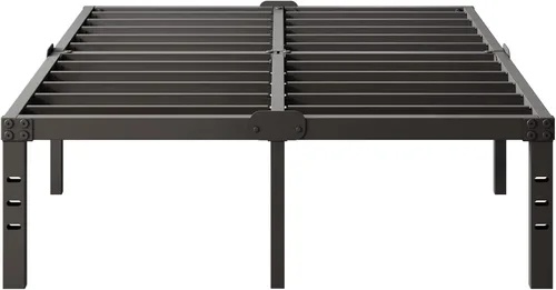 Miniatura 7 de Marco de cama con plataforma tamaño Queen con cabecero y almacenamiento, compatible con colchones de 14 pulgadas de alto, estructura metálica, sin