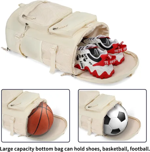 Miniatura 4 de gimnasio bolsa de lona mochila bolsa de lucha libre con compartimento para zapatos 4 tipos de método trasero impermeable deportes caminando portátil