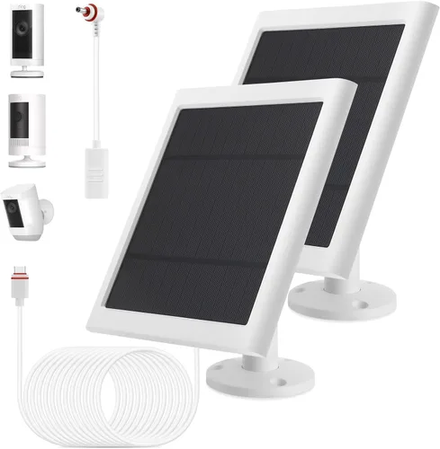Miniatura 7 de Panel solar IP65 para exteriores para cámaras de anillo (blanco 1P) Spotlight Cam Plus/Pro Stick Up Cam/Pro Wireless Outdoor con cable largo de 10